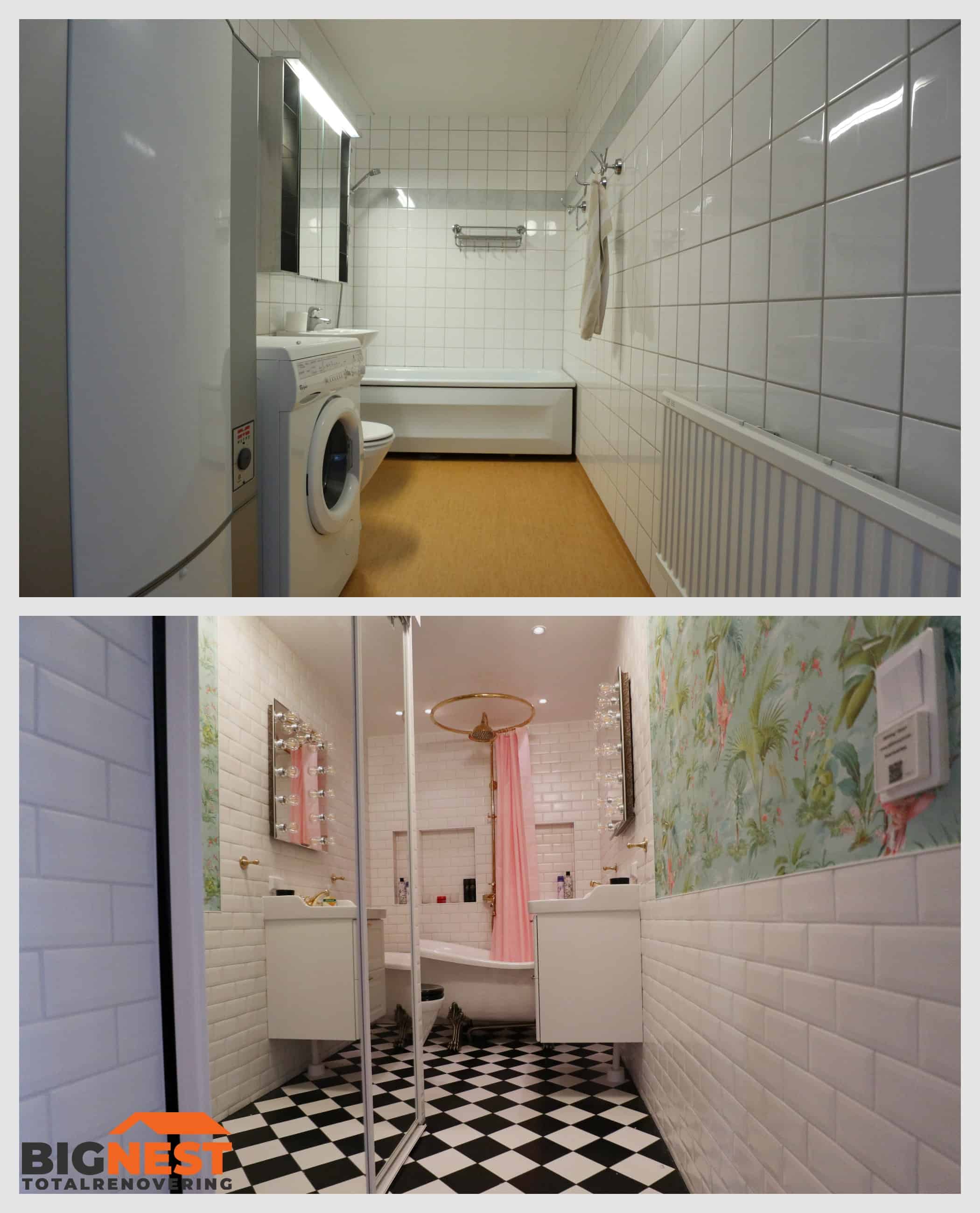 Referensjobb "Totalrenovering av badrum" utfört av Bignest AB