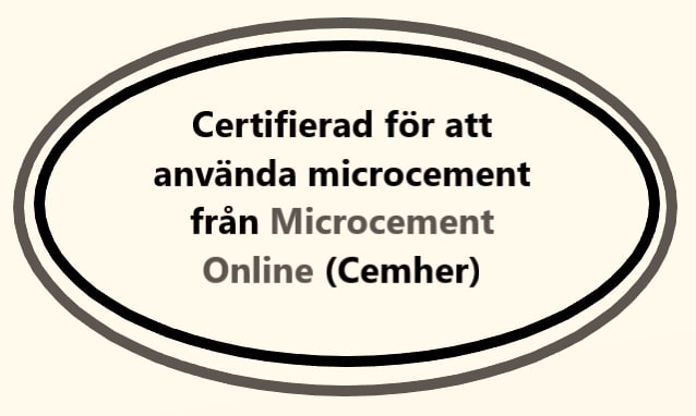 Referensjobb "Certifikat för microcemt" utfört av Morina Bygg & Måleri 