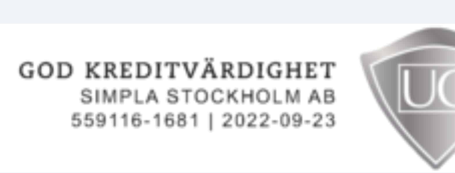 Referensjobb "UC - Kreditvärdighet" utfört av Simpla Stockholm AB