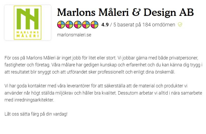 Referensjobb "www.reco.se " utfört av Marlons Måleri & Design AB