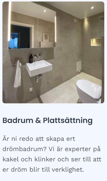 Referensjobb "Badrum & Plattsättning" utfört av TRV Service & Bygg AB