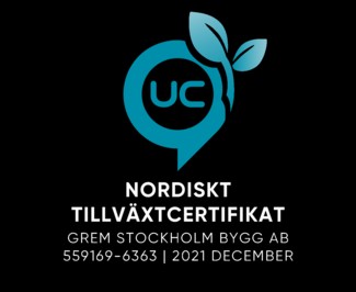 Referensjobb "Certifikat" utfört av GREM Stockholm Bygg AB