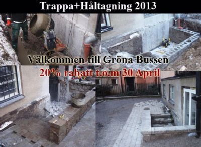Referensjobb "Bygga trappa+ håltagning " utfört av Gröna Bussen AB